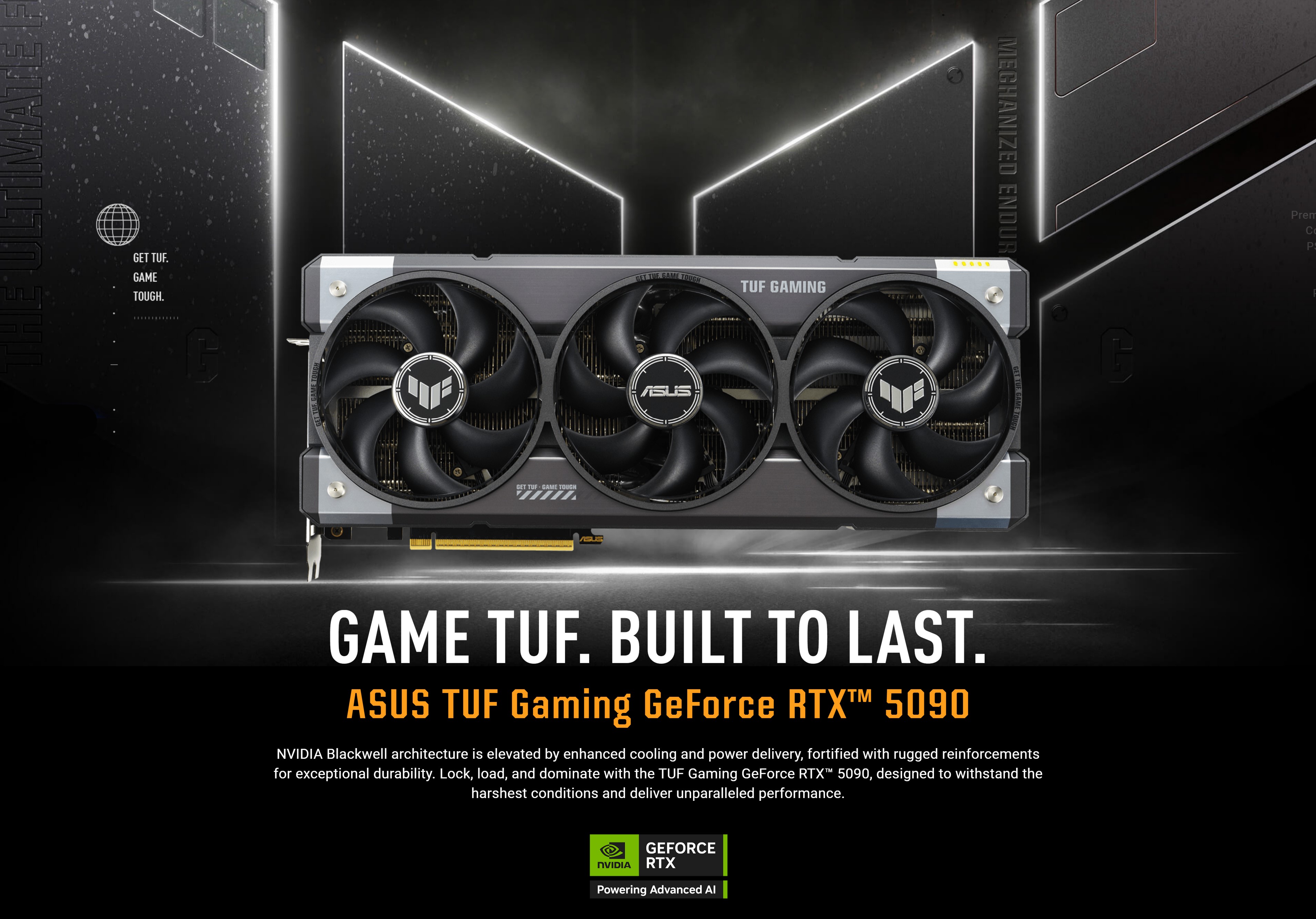 A large marketing image providing additional information about the product ASUS GeForce RTX 5090 TUF Gaming 32GB GDDR7 - Additional alt info not provided